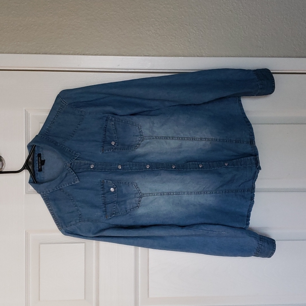 Ladies jean button up